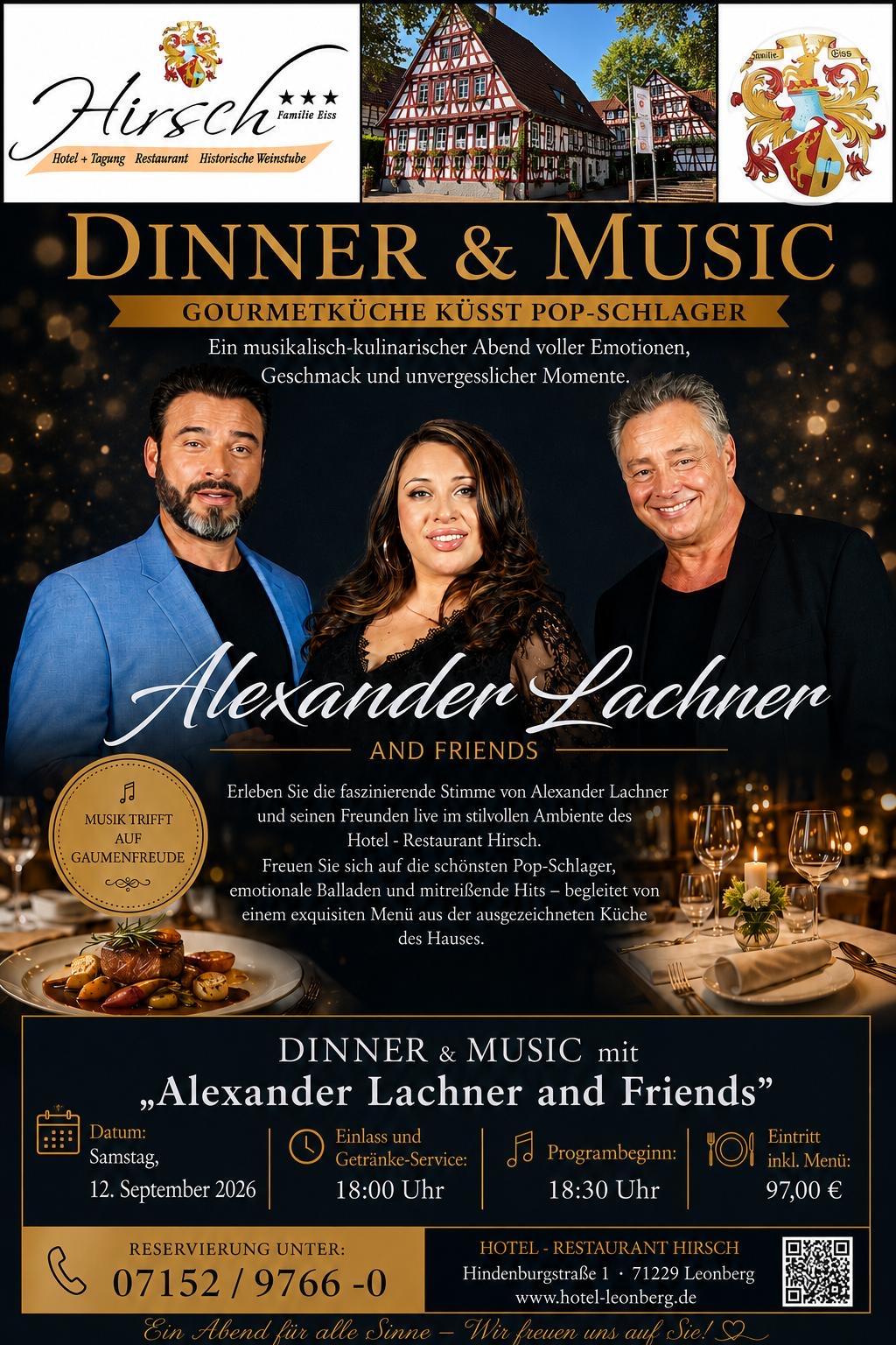 Alexander Lachner and Friends Dinner & Music im Hotel Restaurant Hirsch