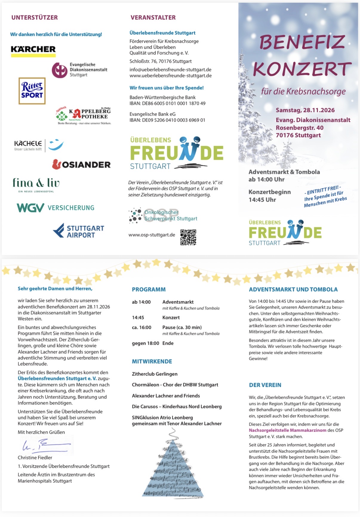 Benefiz-Weihnachtskonzert der Überlebensfreunde Stuttgart